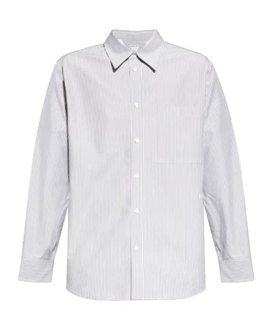 Bottega Veneta Striped Cotton Shirt In Gray