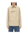 Bottega Veneta Striped Cotton Shirt In Nude
