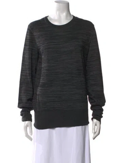 Pre-owned Bottega Veneta Striped Crew Neck Sweater In Grey