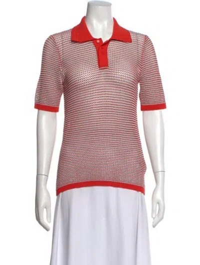 Pre-owned Bottega Veneta Striped Crew Neck Sweater In Red