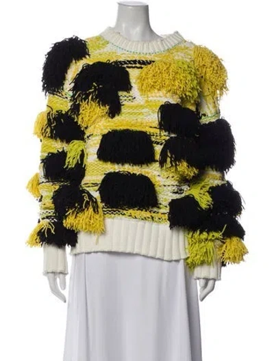Pre-owned Bottega Veneta Striped Crew Neck Sweater In Yellow
