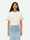Bottega Veneta Striped Double Layer Cotton T-shirt