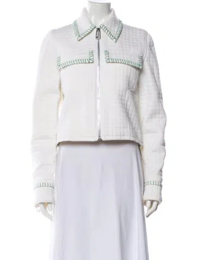Pre-owned Bottega Veneta Striped Evening Jacket In White