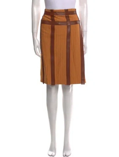 Pre-owned Bottega Veneta Striped Knee-length Skirt In Brown