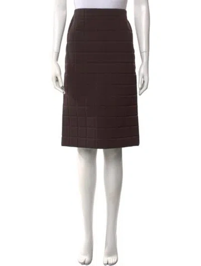 Pre-owned Bottega Veneta Striped Knee-length Skirt In Brown