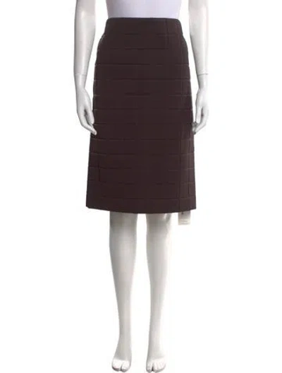 Pre-owned Bottega Veneta Striped Knee-length Skirt W/ Tags In Brown