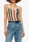 Bottega Veneta Striped Cotton-knit Tank Top In Multicolor
