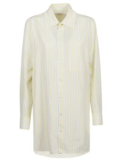 Bottega Veneta Striped Linen Shirt In Neutral