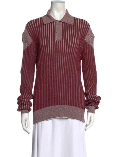 Pre-owned Bottega Veneta Striped Long Sleeve Polo In Multi