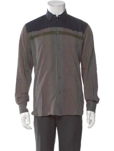 Pre-owned Bottega Veneta Striped Long Sleeve Shirt In Gray