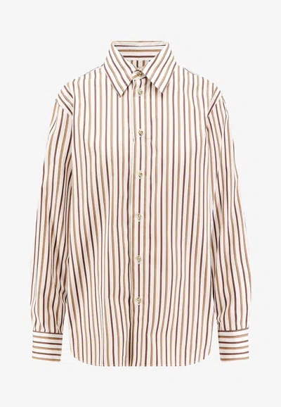 BOTTEGA VENETA STRIPED LONG-SLEEVED SHIRT