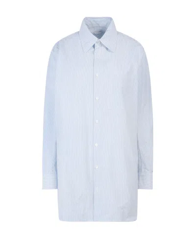 Bottega Veneta Striped Long-sleeved Shirt In White