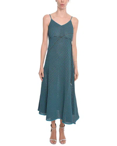 Bottega Veneta Striped Cotton Blend Maxidress With Drawstring In Green