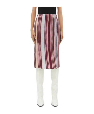 Bottega Veneta Striped Mid-length Skirt In Multicolor