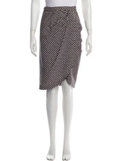 Pre-owned Bottega Veneta Striped Midi Length Skirt In White