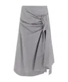 Bottega Veneta Striped Midi Skirt