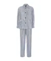 Bottega Veneta Womens  Relaxed-fit Multi-stripe Silk Pyjama Set In Gray