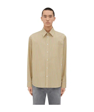 Bottega Veneta Striped Shirt In Yellow