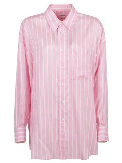 Bottega Veneta Striped Silk Shirt For Women – Fw23 Collection In Pink