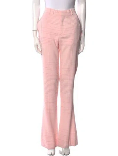 Pre-owned Bottega Veneta Striped Straight Leg Pants In Pink