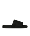 Bottega Veneta Carpet Embossed Rubber Slides In Black