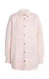 Bottega Veneta Striped Stretch-crepe Shirt In Light Pink