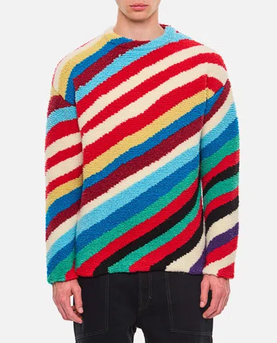 Bottega Veneta Striped Knitted Wool Sweater In Multicolour