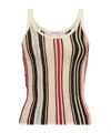 Bottega Veneta Striped Cotton-knit Tank Top In Nude