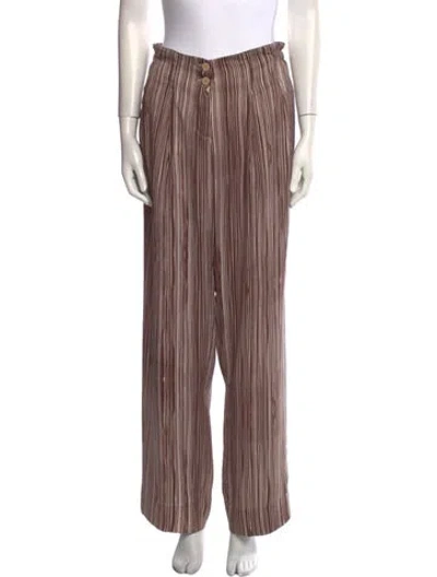 Pre-owned Bottega Veneta Striped Wide Leg Pants In Brown