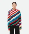 Bottega Veneta Striped Knitted Wool Sweater In Multicolor