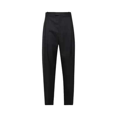 Pre-owned Bottega Veneta Striped Wool Trousers 'black/dark Blue' | Men's Size 52