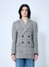 Bottega Veneta Women Structured Check-cotton Blazer In Brown