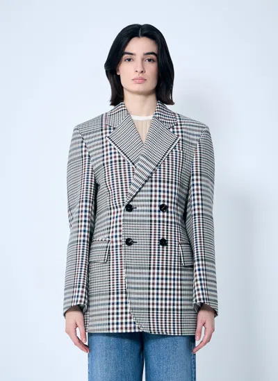 Bottega Veneta Structured Check-cotton Blazer In Brown