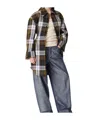 Bottega Veneta Multicolor Structured Cotton Check Coat In Black