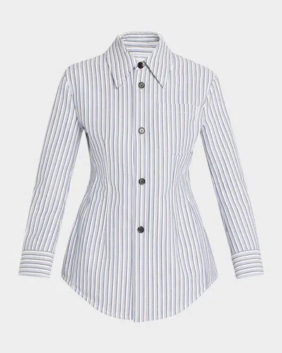 Bottega Veneta Structured Cotton Stripe Jacket In Multi