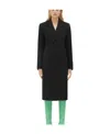Bottega Veneta Structured Double-breasted Maxi Coat In Black