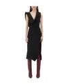 Bottega Veneta Structured Gabardine-weave Midi Dress In Black