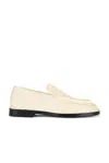 Bottega Veneta Square Toe Loafers In Sea Salt