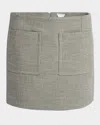 Bottega Veneta Structured Melange Mini Skirt In Baltic