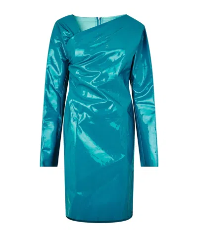 Bottega Veneta Structured Mini Dress In Blue