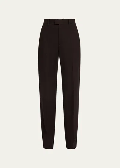 Bottega Veneta Structured Straight Leg Trousers In Bronzenatu