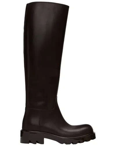 Bottega Veneta Strut High Leather Boot In Brown