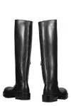 Bottega Veneta Shibuya Leather Knee Boots In Black