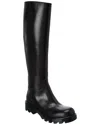 Bottega Veneta Leather Lug Knee-high Flatform Boots 55 In Black