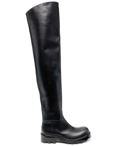 Bottega Veneta Strut Leather Over-the-knee Boot In Black
