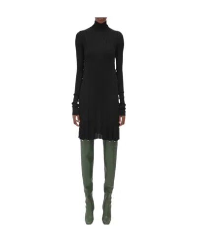 Bottega Veneta Stud-detail Rib-knit Mini Dress In Black