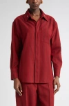 Bottega Veneta Subtle Stripe Wool Blend Button-up Shirt