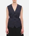 BOTTEGA VENETA SUBTLE STRIPE WOOL GILET