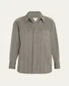 Bottega Veneta Subtle Stripe Wool Shirt With Enamelled Matchsticks