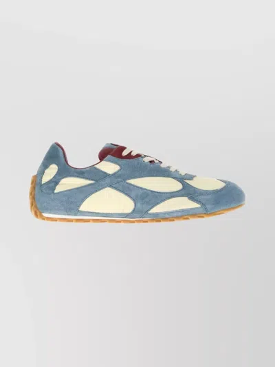 BOTTEGA VENETA SUEDE AND FABRIC LOW-TOP SNEAKERS